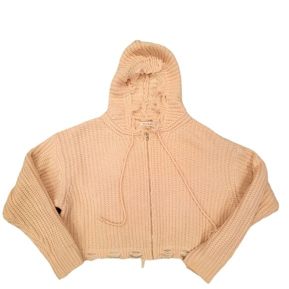 ACRYLIC cropped sweater with hood size M/L - Picture 1 of 5